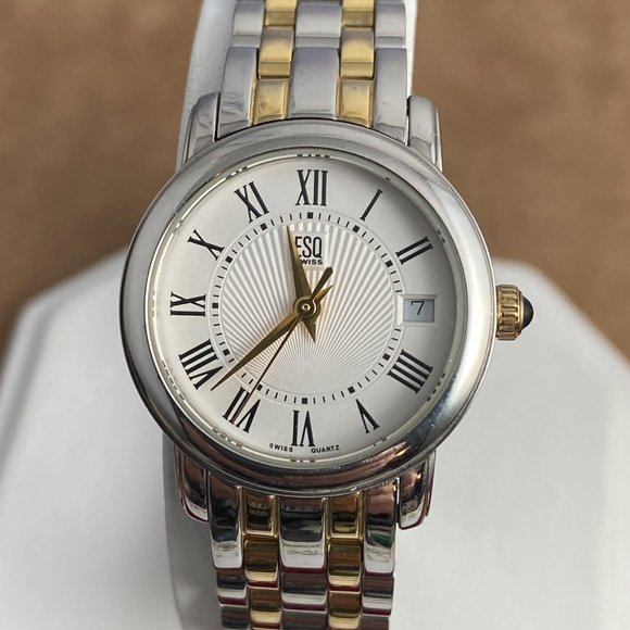 Movado Accessories Vintage Esquire Swiss Watch Two Tone Watch